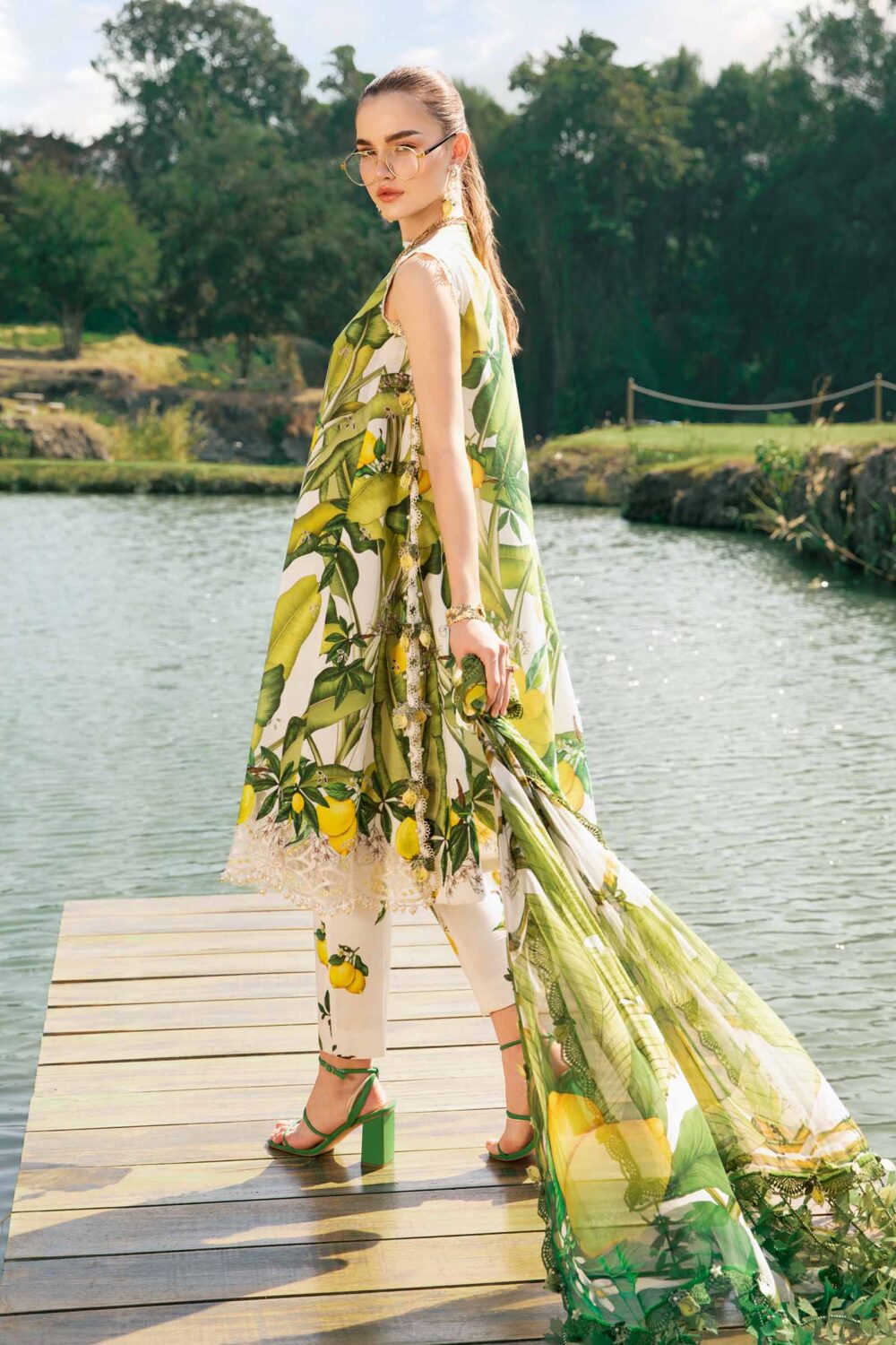 3 Piece Unstitched Printed Lawn Suit - Image 2