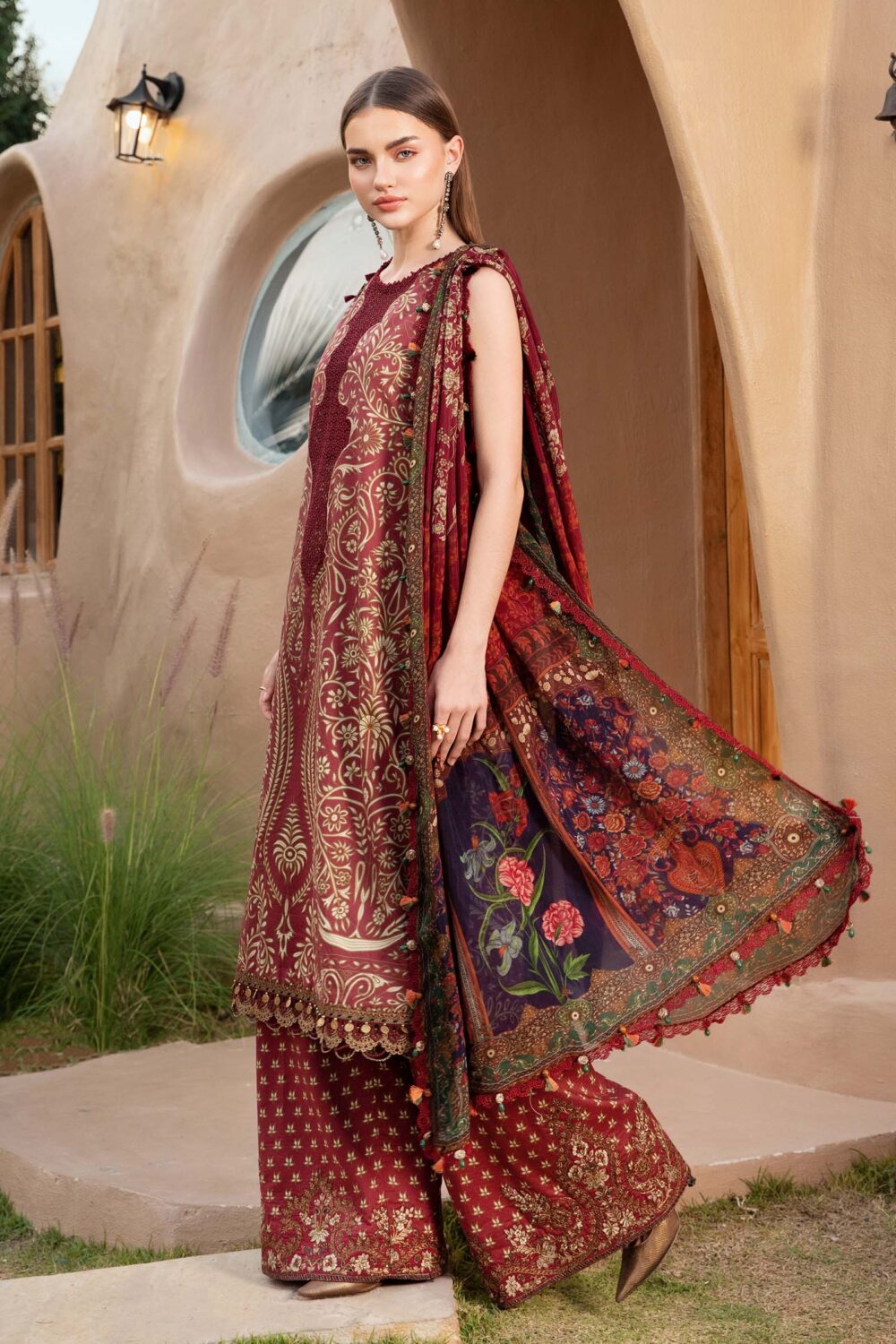 3 Piece Unstitched Printed Lawn Suit | MPT-2512-A - Image 4