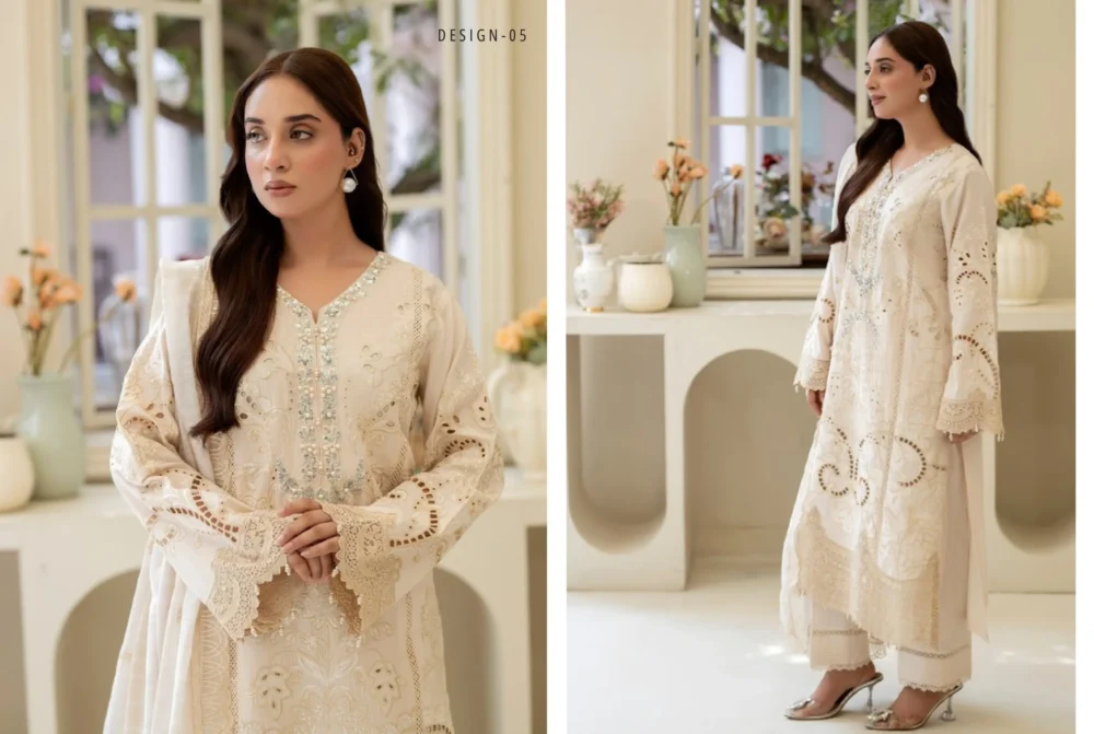 SHAAS The Fairy Tales Semi Stiched Luxury Lawn D-05 - Image 3