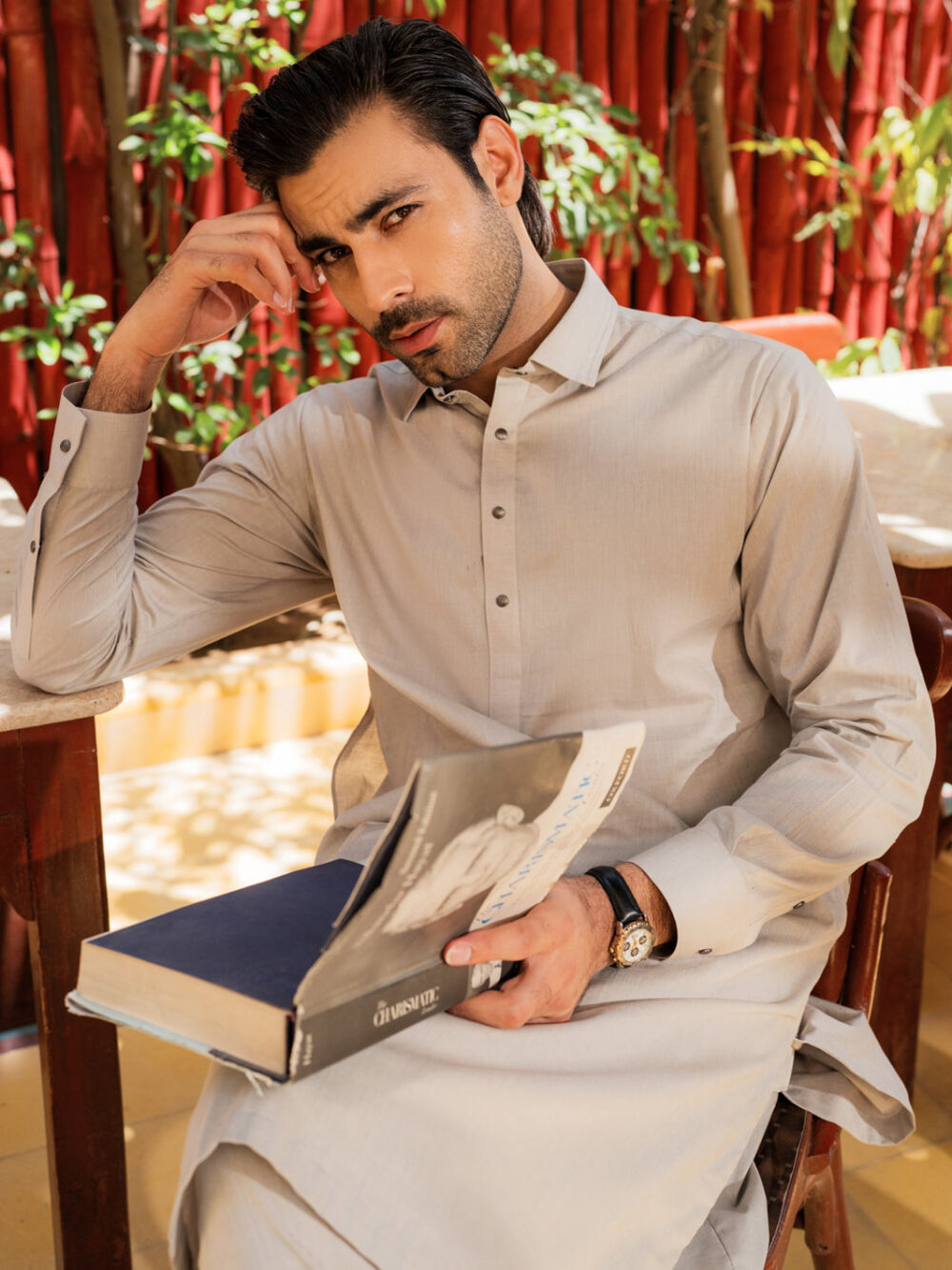 Ash Grey Cotton Kameez Shalwar - Image 3