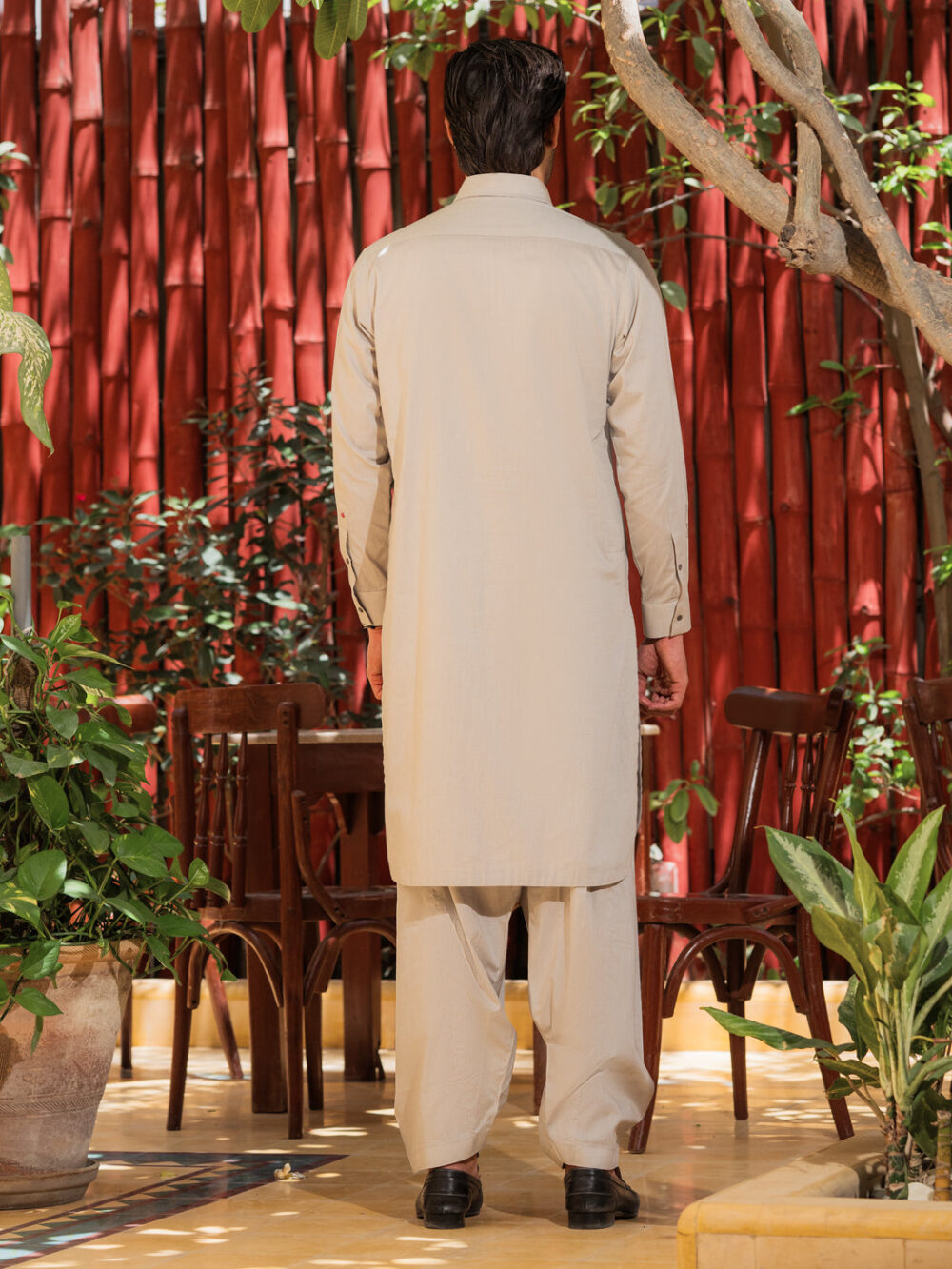 Ash Grey Cotton Kameez Shalwar - Image 2