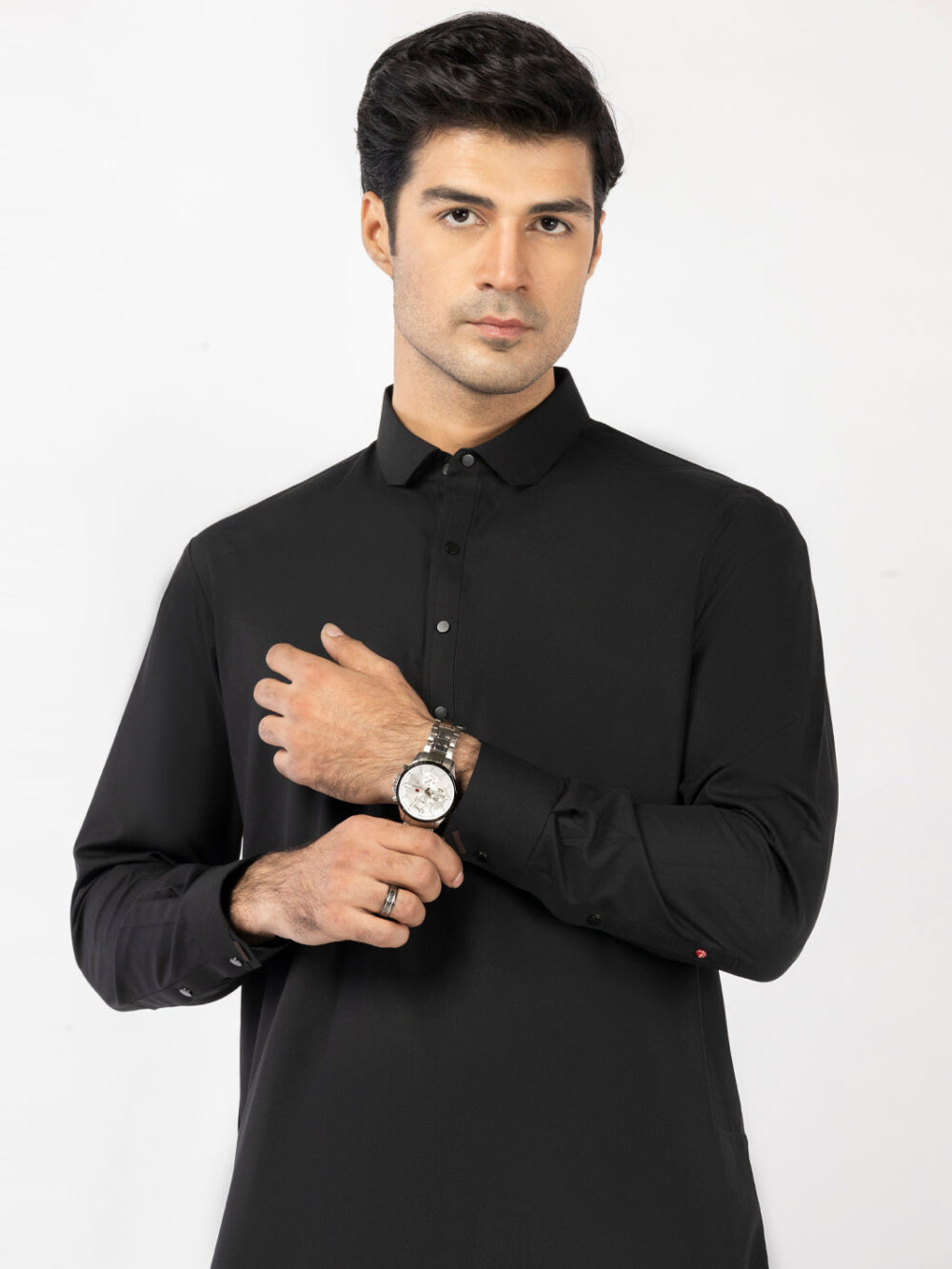 Black Blended Kameez Shalwar - Image 4