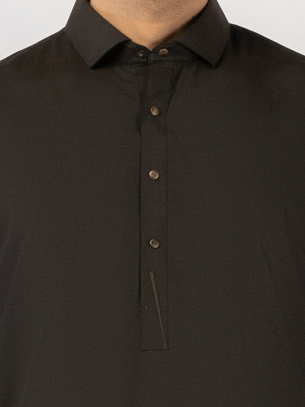 Deep Olive Blended Kameez Shalwar - Image 3