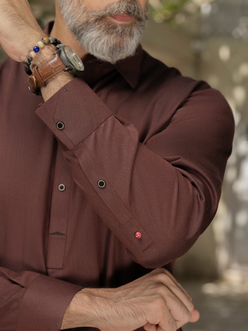 Maroon Blended Kameez Shalwar - Image 4