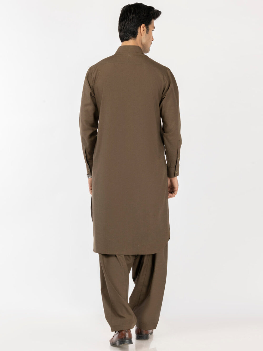 Olive Blended Kameez Shalwar - Image 4
