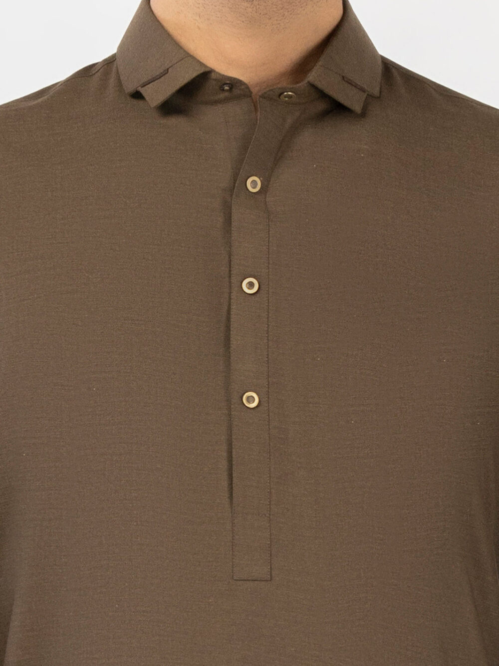 Olive Blended Kameez Shalwar - Image 2