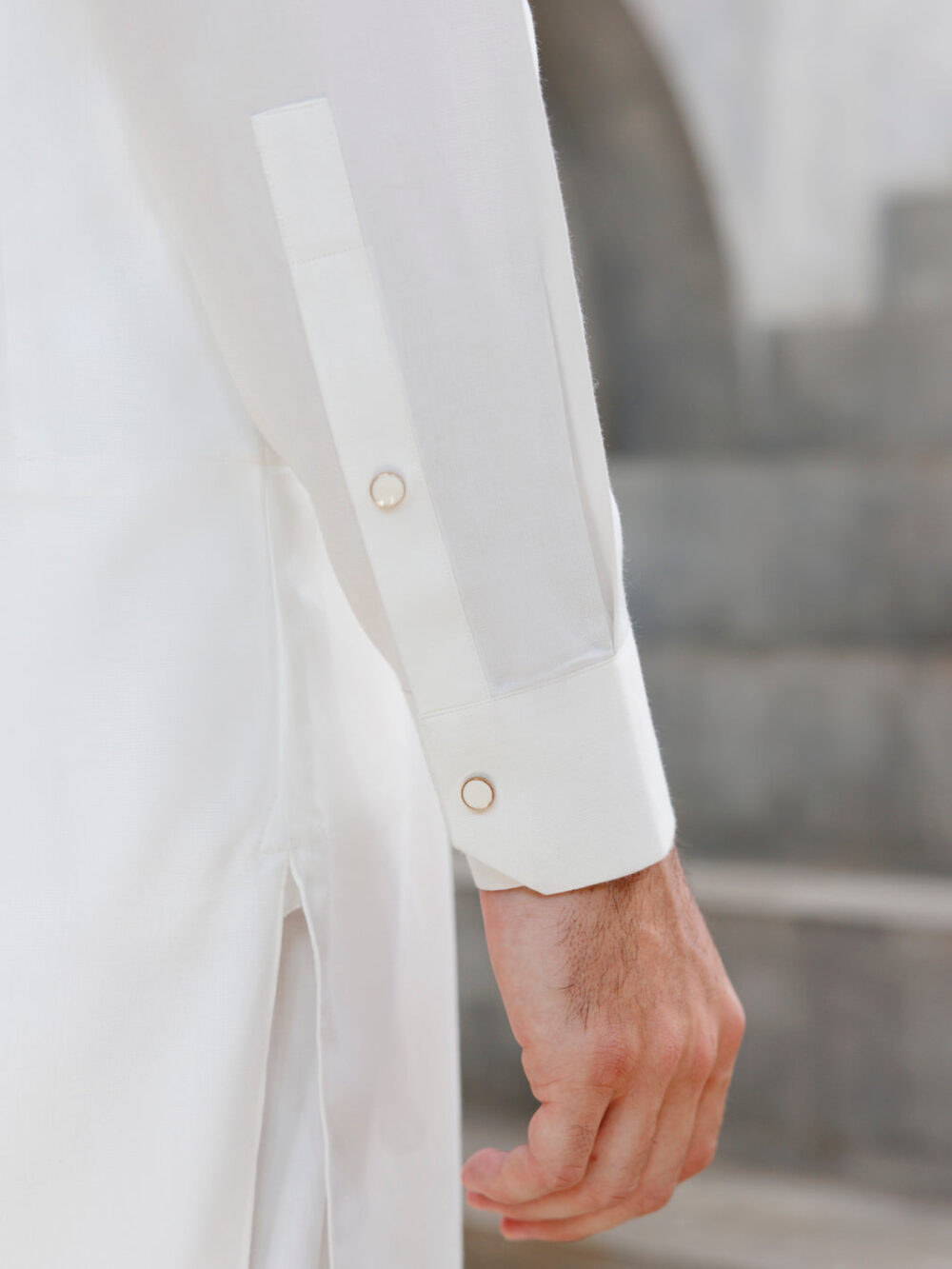 White Blended Kameez Shalwar - Image 3