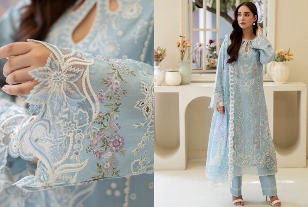 SHAAS The Fairy Tales Semi Stiched Luxury Lawn D-04 - Image 2
